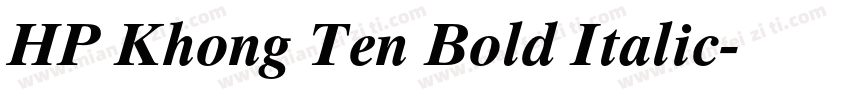 HP Khong Ten Bold Italic字体转换